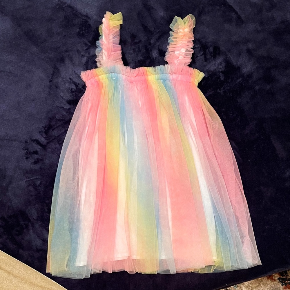 Pastel Rainbow Tulle Dress Sz 3T